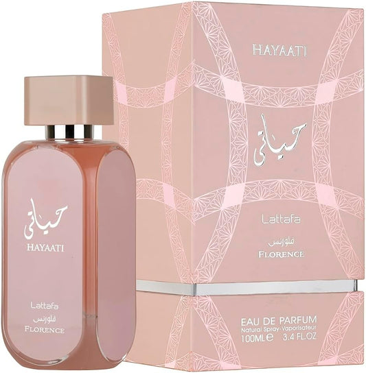 Hayaati Florence Perfume For Women - Arabian UAE Luxury Fragrance - Citrus, Sweet, Floral Scent - Eau De Parfume 100ml