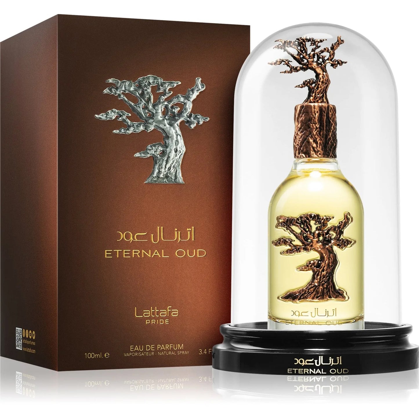 Eternal Oud EDP - 100ml - Lattafa Pride Elite Collection - Balanced scent with Amber, Sweet, Powdery Fruit, and warm Oud