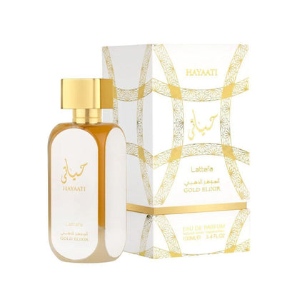 Hayaati Gold Elixir Perfume 100ml EDP by Lattafa - Warm, Fruity, Sensual, Musky and Amber - Unisex