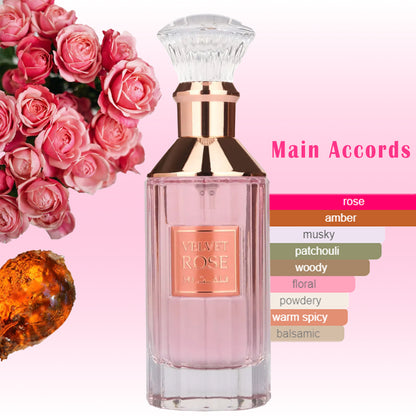 Velvet Rose Perfume 100ml EDP by Lattafa - Sweet Floral, Musky and Amber