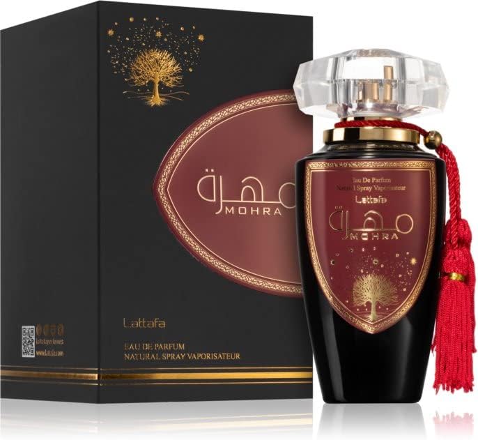 Mohra Eau De Parfum 100ml by Lattafa bottle and box