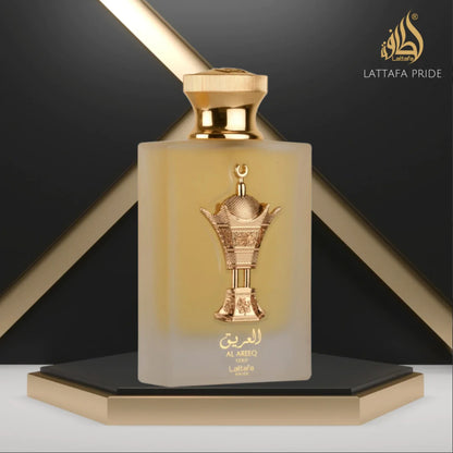 Al Areeq Gold Perfume 100ml EDP by Lattafa Pride podium banner