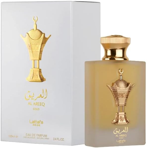 Al Areeq Gold Perfume 100ml EDP by Lattafa Pride bottle and box