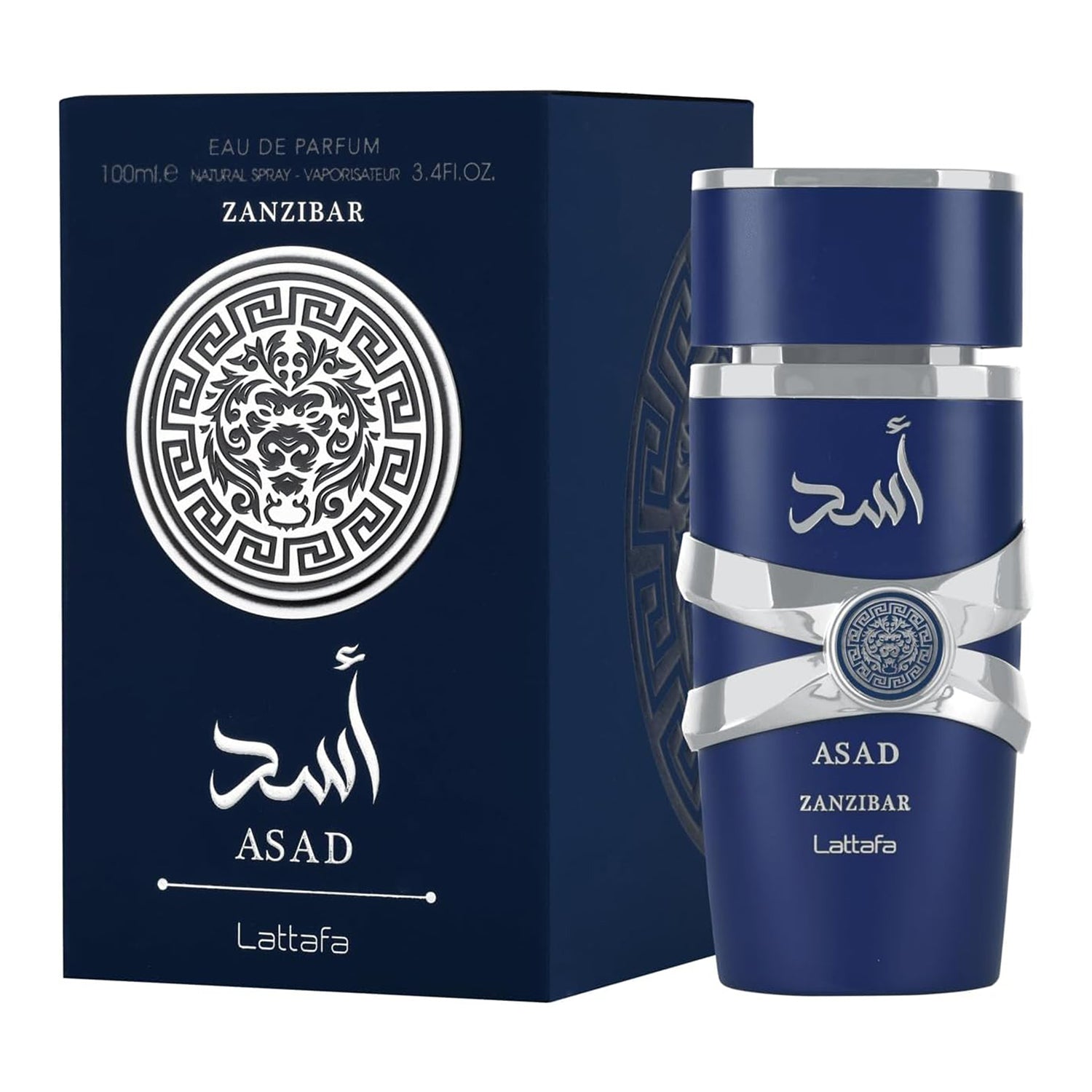Asad Zanzibar EDP Parfum by Lattafa box and bottle