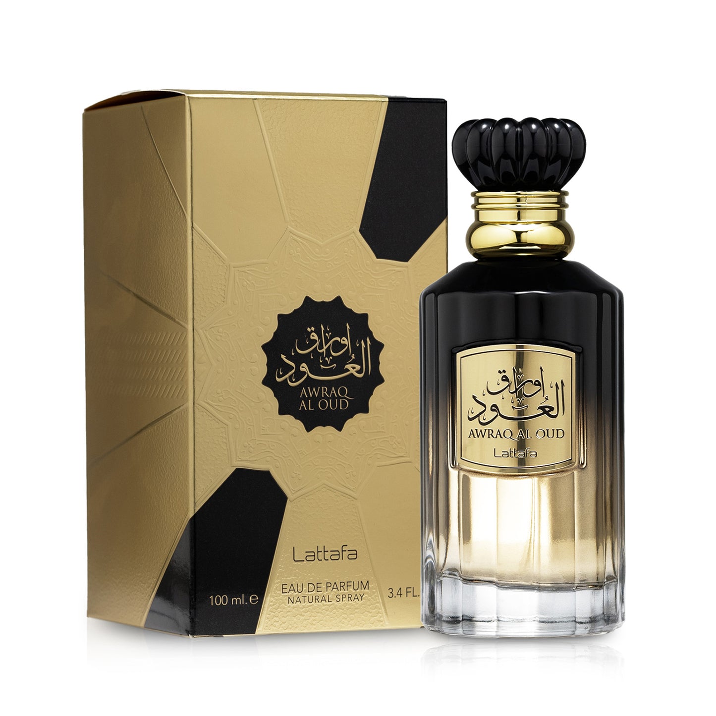 Awraq Al Oud Perfume 100ml EDP By Lattafa bottle and box