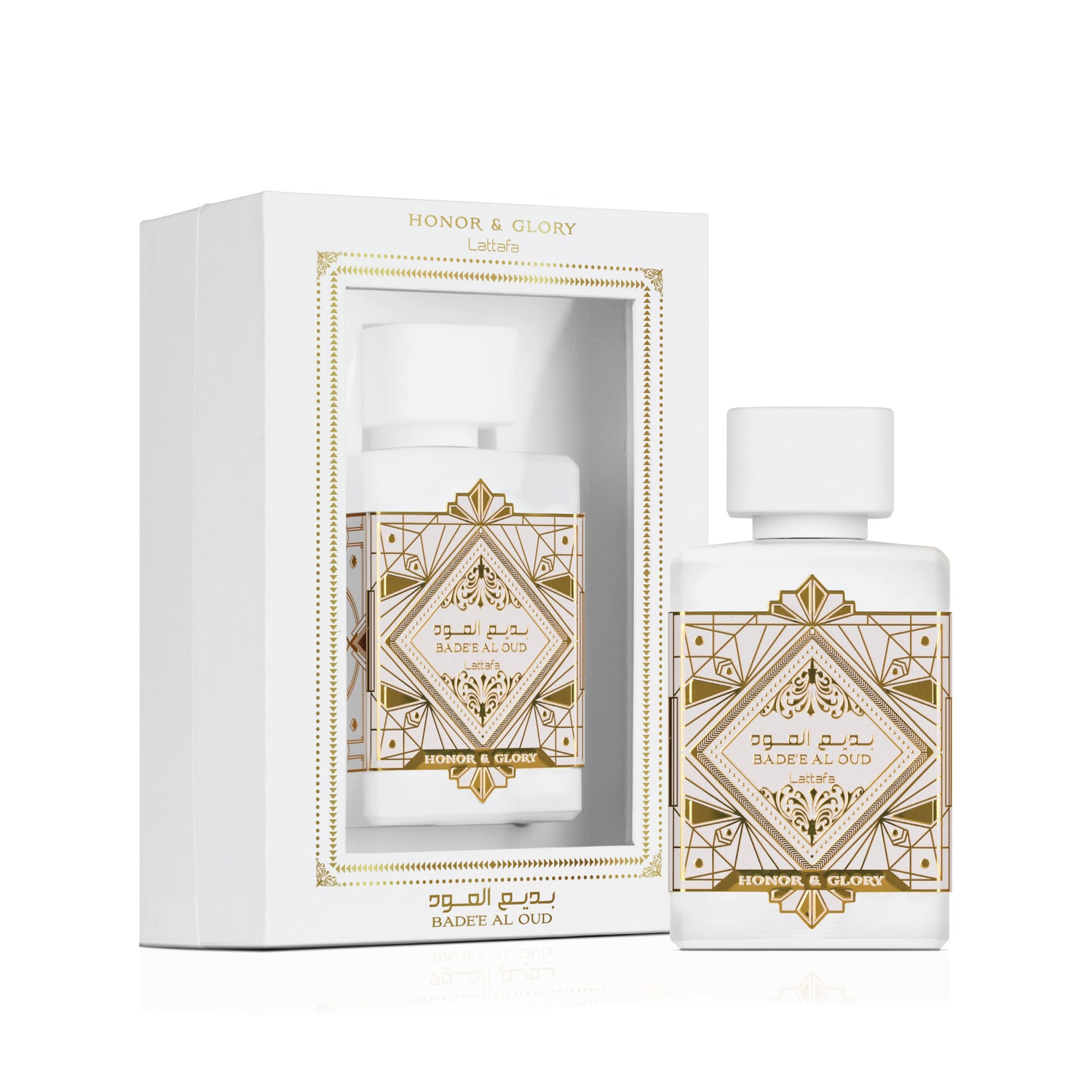 Badee Al Oud Honor and Glory by Lattafa bottle and box