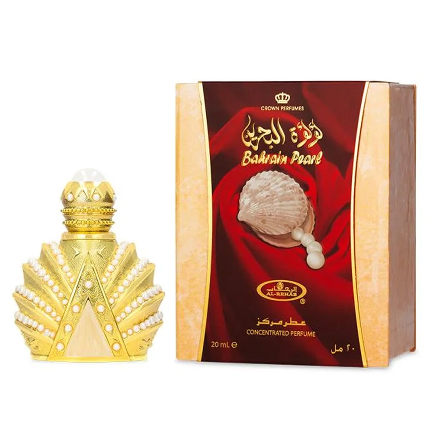 Bahrain Pearl 20ml Concentrated Perfume Oil by Al Rehab bottle and box