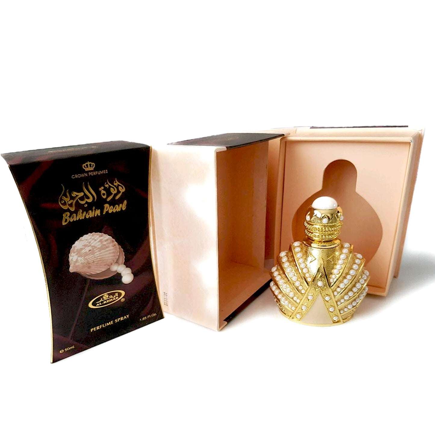 Bahrain Pearl 50ml EDP Spray by Al Rehab bottle open display