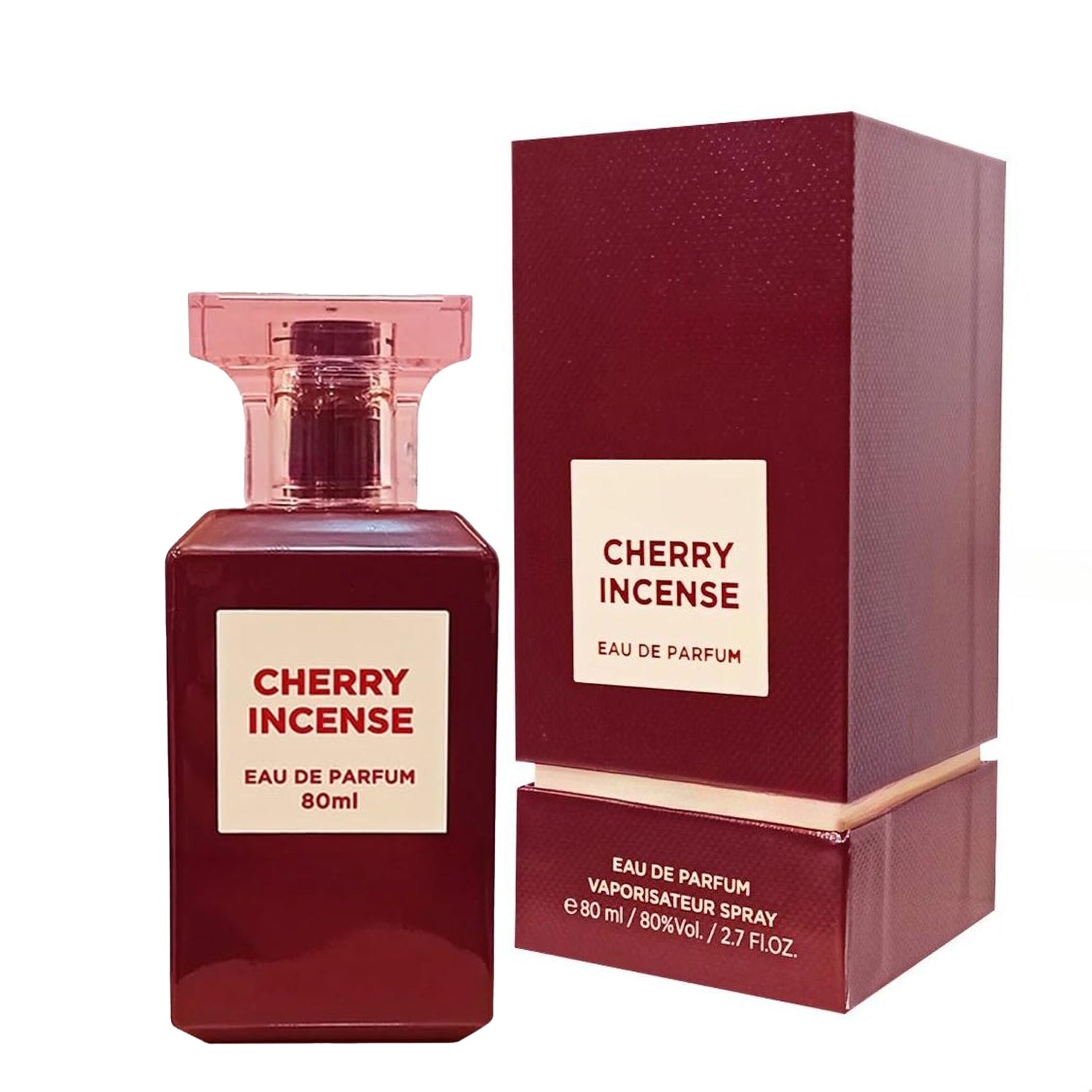 Cherry Incense 80ml EDP by Fragrance World bottle and box