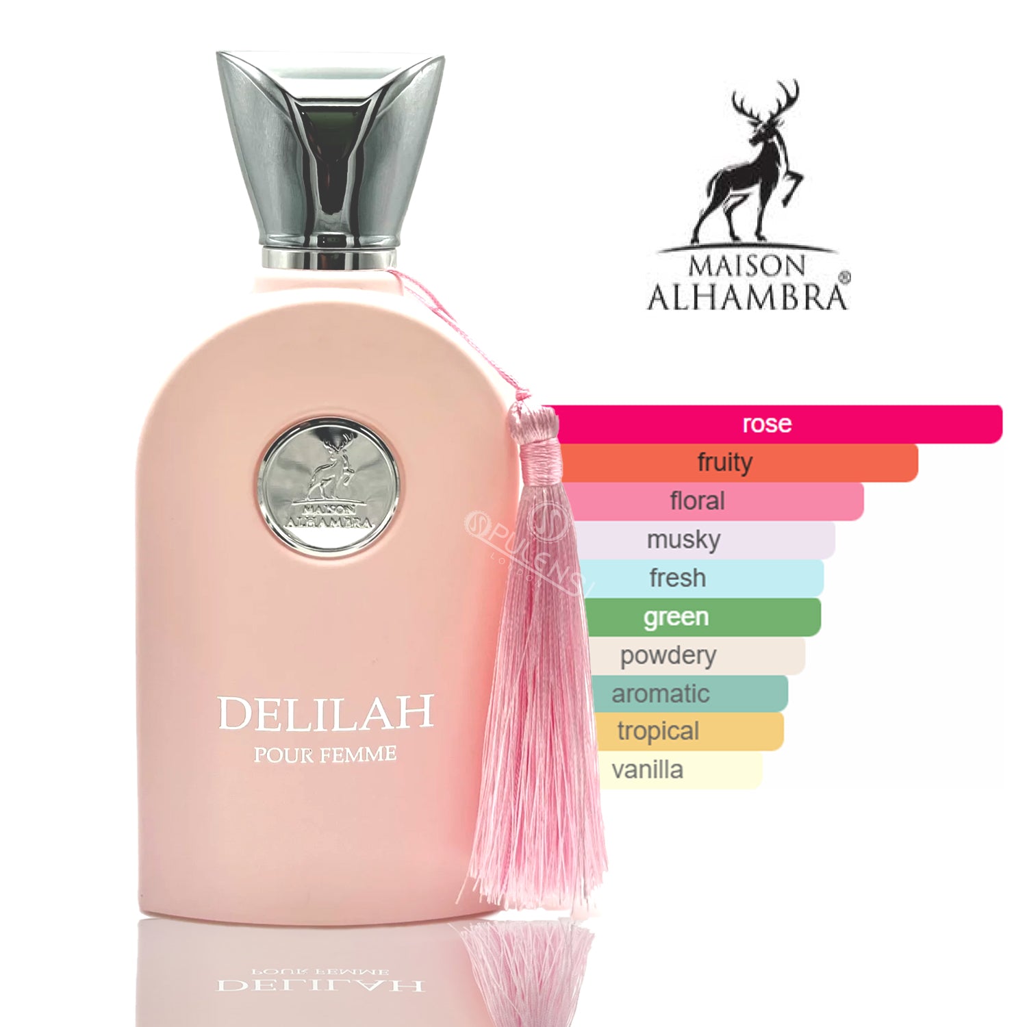 Delilah Pour Femme Eau De Parfum Spray 100ml by Maison Alhambra perfume notes profile