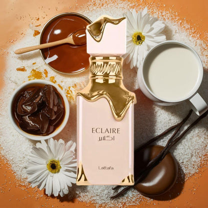 Lattafa Eclaire EDP 100ml notes poster banner