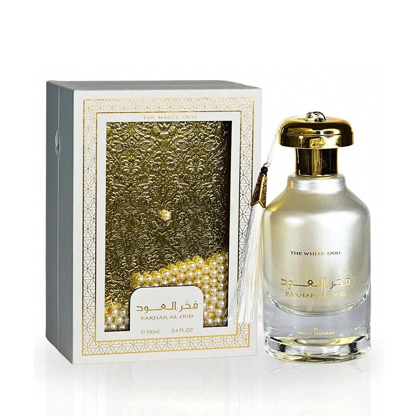 Fakhar Al Oud The White Oud 100ml EDP by Ard Al Zaafaran bottle and box