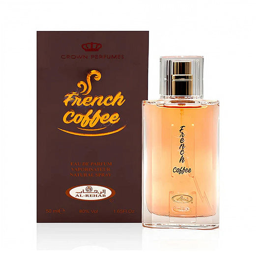 French Coffee EDP 50ml by Al-Rehab (Crown Perfumes) bottle and box