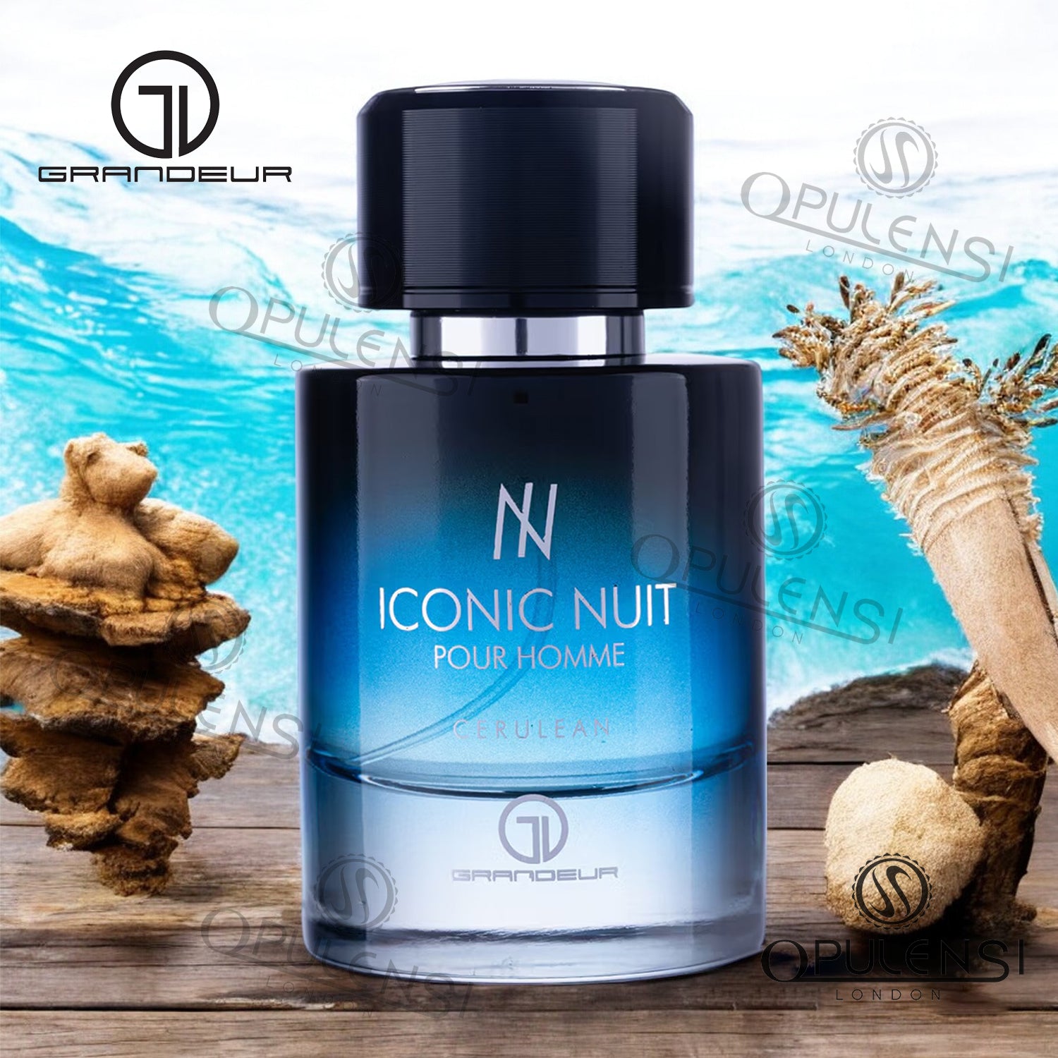 Iconic Nuit pur homme bleu edp by Grandeur Al Watania banner