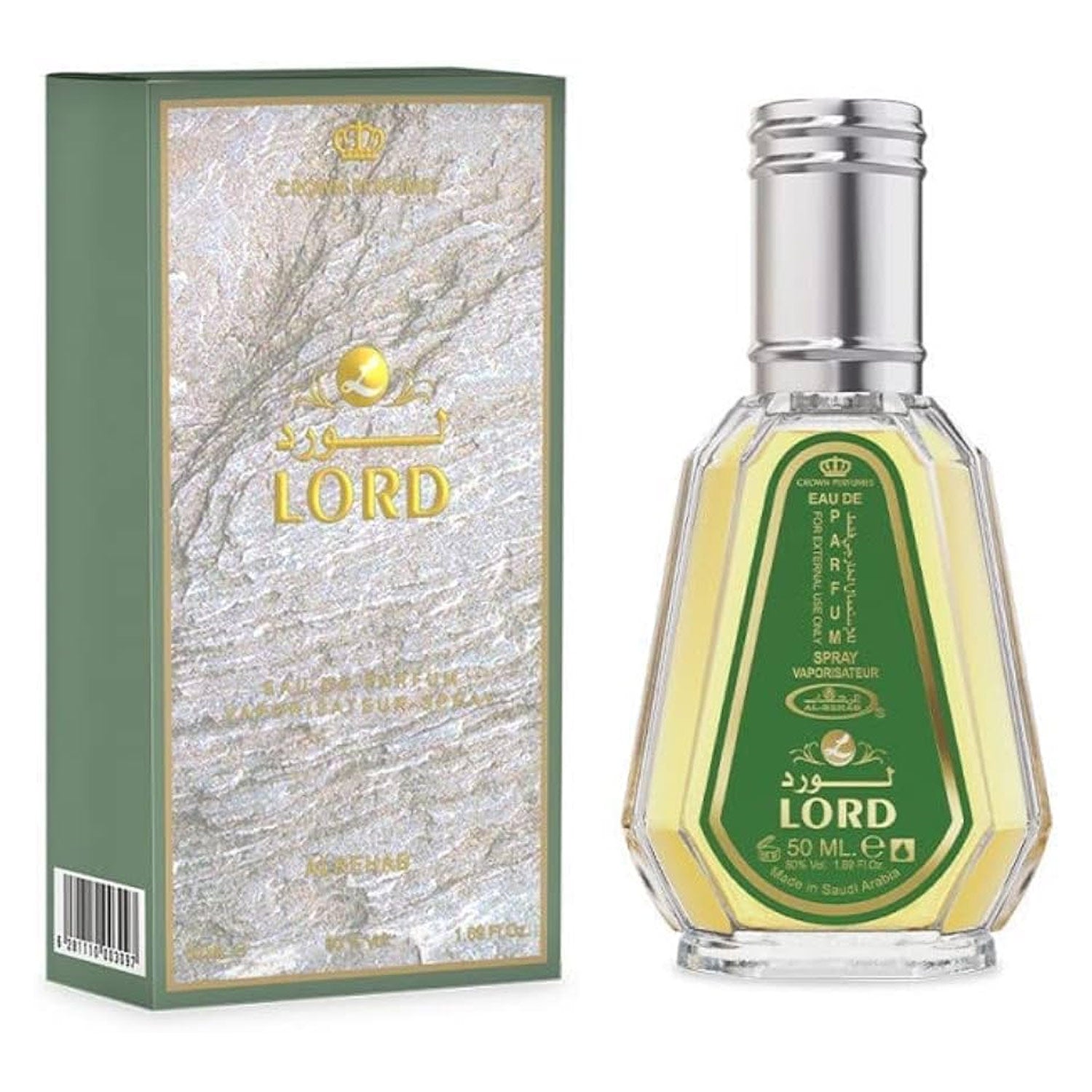 Lord EDP 50ML Perfume by Al-Rehab bottle and box