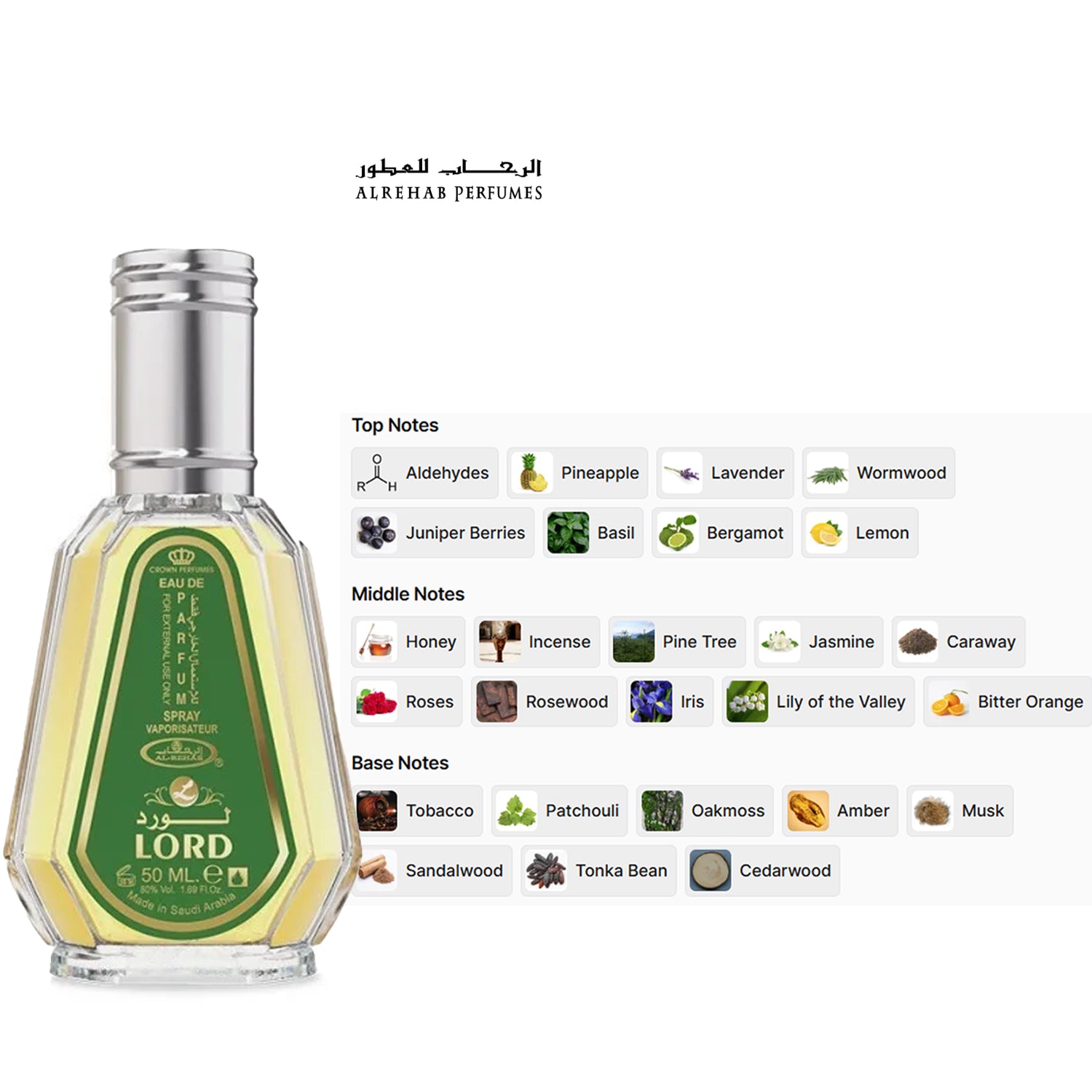 Lord EDP 50ML Perfume by Al-Rehab perfume notes