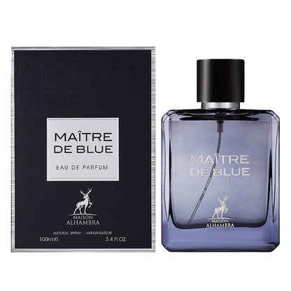 Maitre De Blue Eau De Parfum 100ml by Maison Alhambra bottle and box