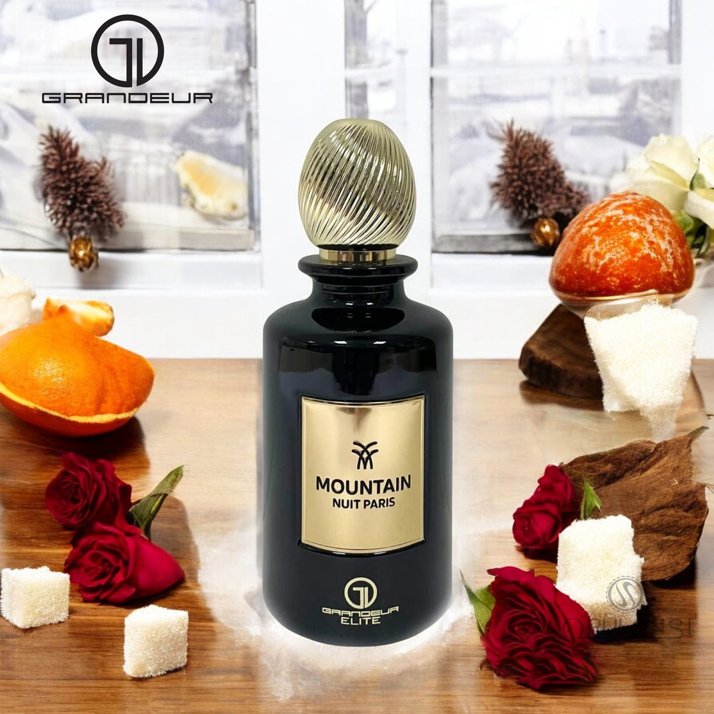 Mountain Nuit Paris 100ml EDP by Grandeur Elite notes banner