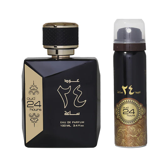 Oud 24 Hours Perfume 100ml EDP by Ard Al Zaafaran bottle and box main image 2