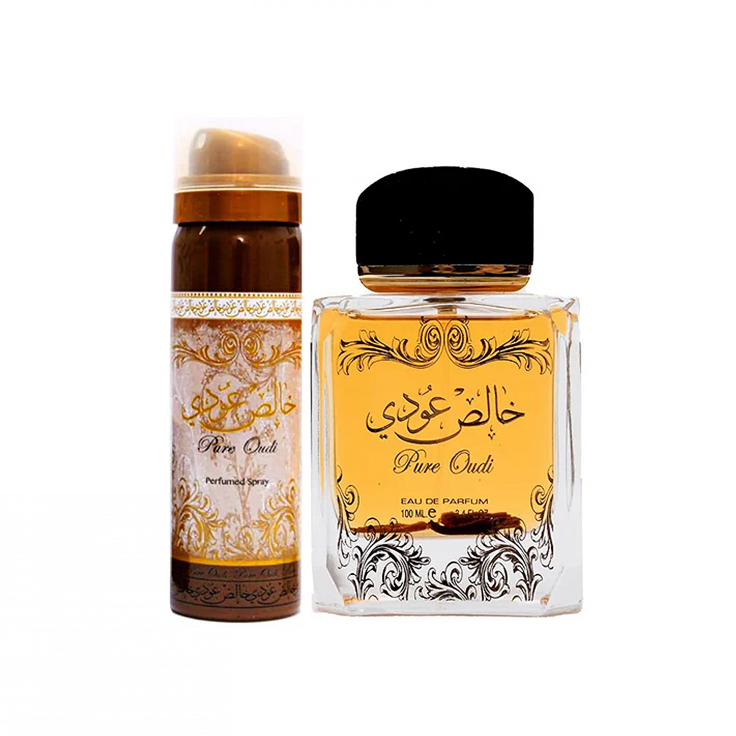 Pure Oudi (Khalis Oudi) 100ml EDP with Deodorant Gift Set by Lattafa