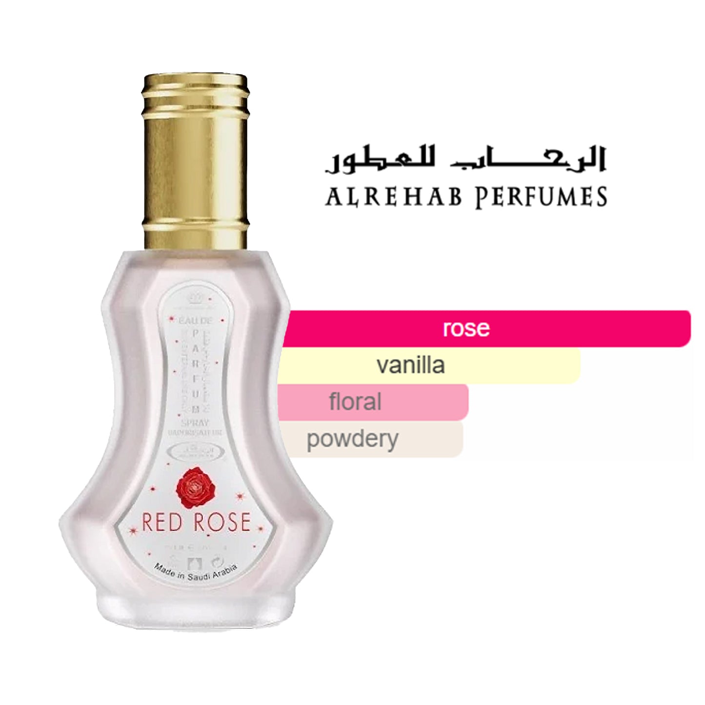 Red Rose EDP 35ml by Al-Rehab - Floral perfume for Women