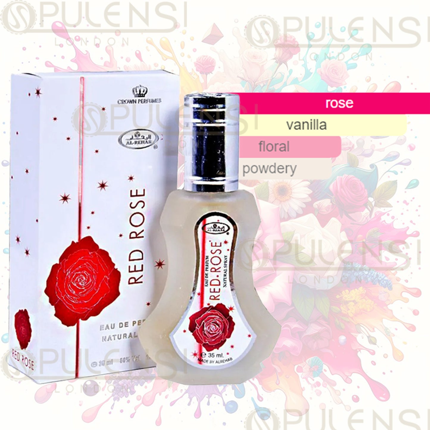 Red Rose EDP 35ml by Al-Rehab - Floral perfume for Women