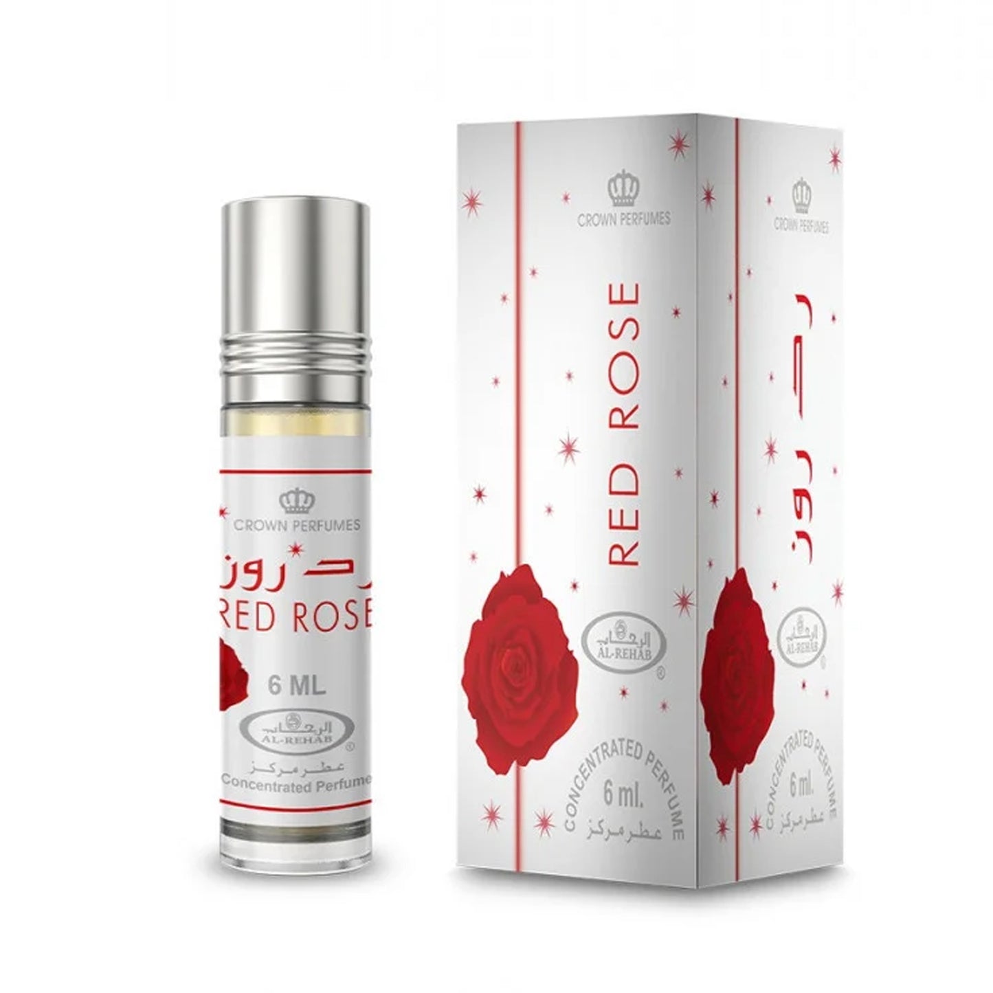 Red Rose 6ml Concentrated Perfume Oil by Al-Rehab bottle and box