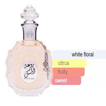 Rouat Al Musk Eau De Parfum 100ml Lattafa - for Women - White Floral, Citrus, equally fruity and Sweet