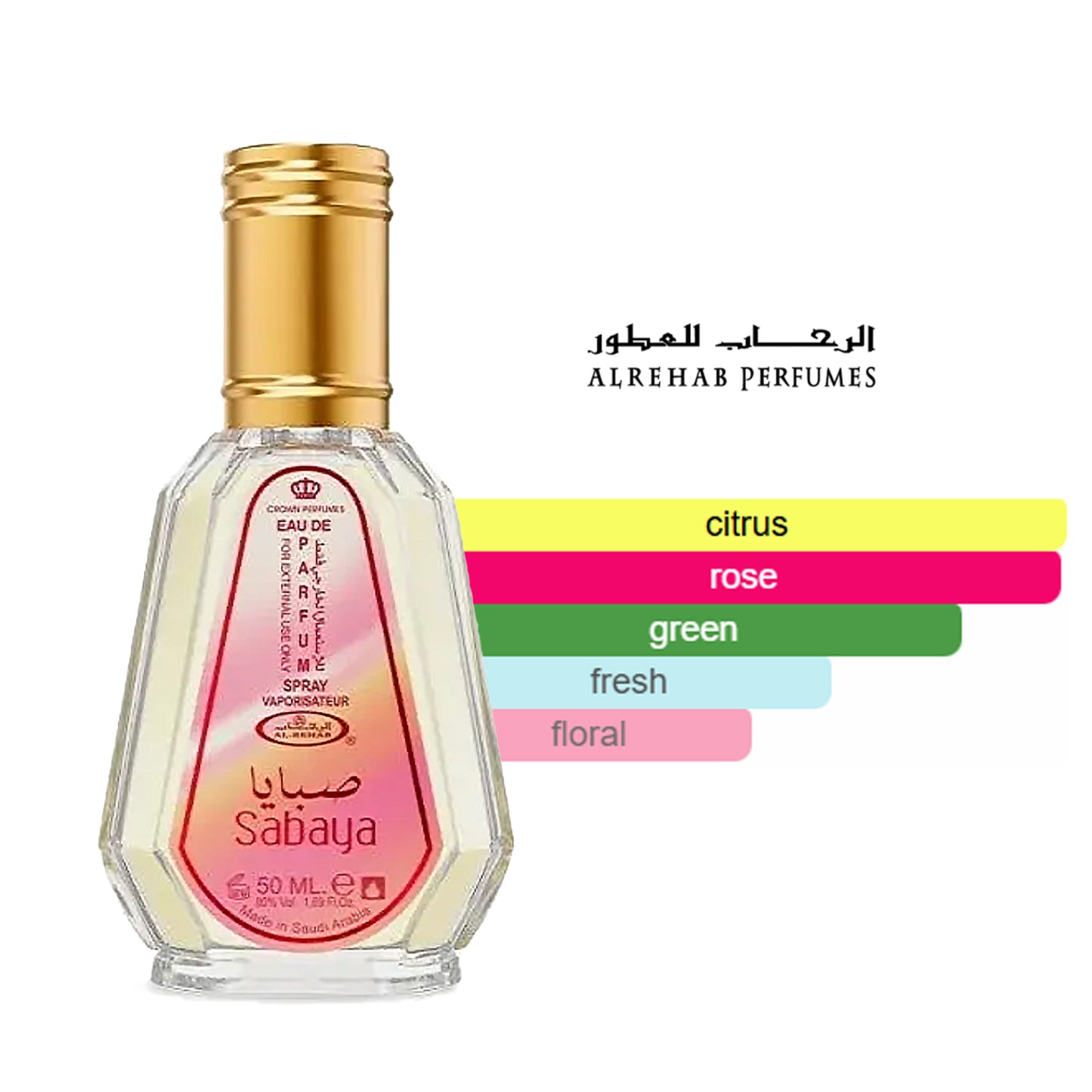 Sabaya 50ml Eau de Parfum spray by Al-Rehab perfume notes profile