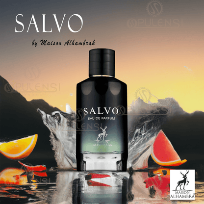 Salvo Perfume 100ml EDP by Maison Alhambra bottle sent diagram banner