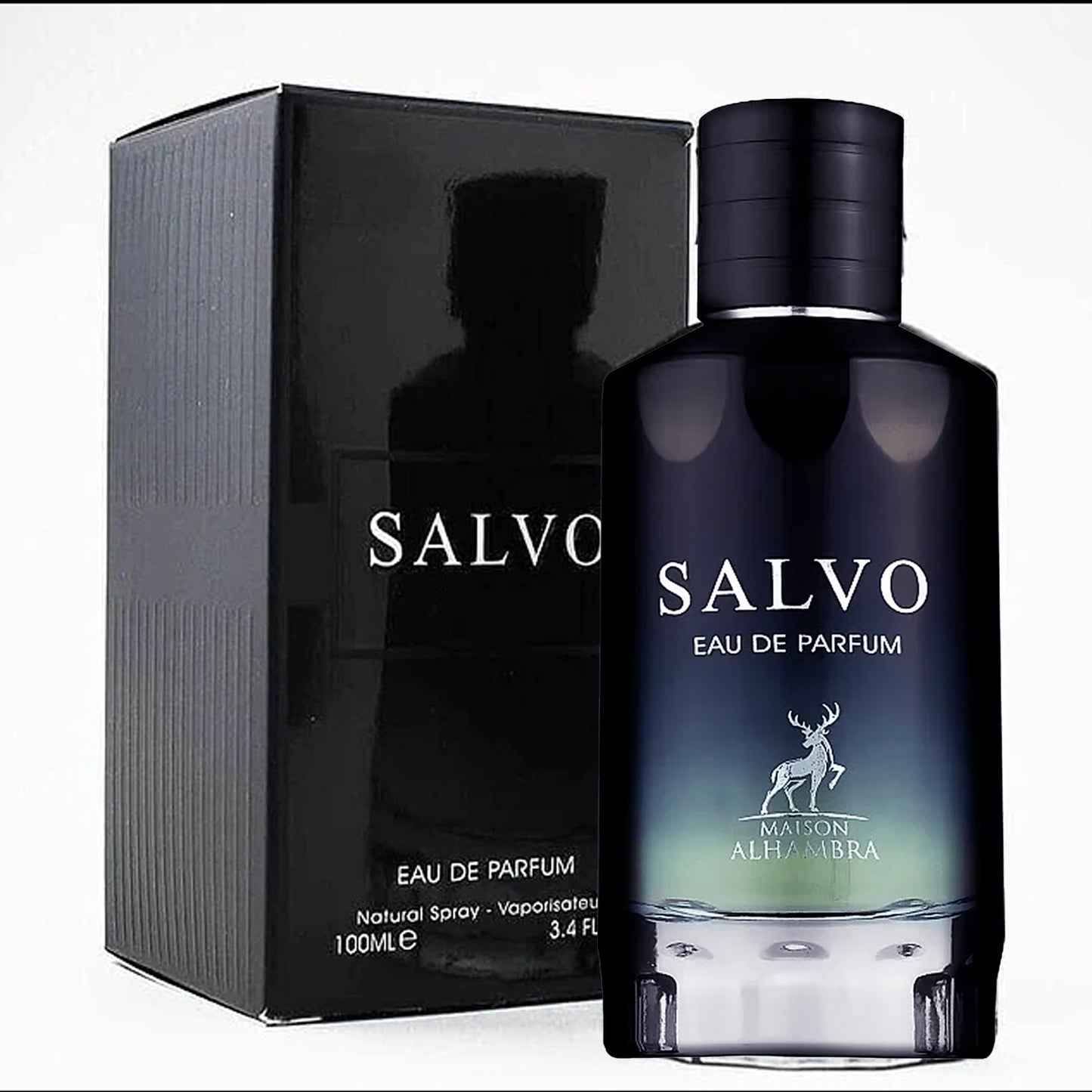 Salvo Perfume 100ml EDP by Maison Alhambra bottle and box