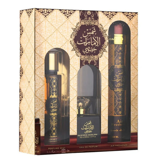 Shams Emarat Khususi 3 Piece Gift Set by Ard Al Zaafaran box set