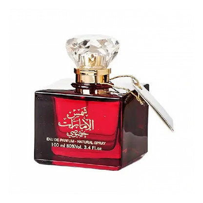 Shams Emarat Khususi EDP ard al Zaafaran red bottle