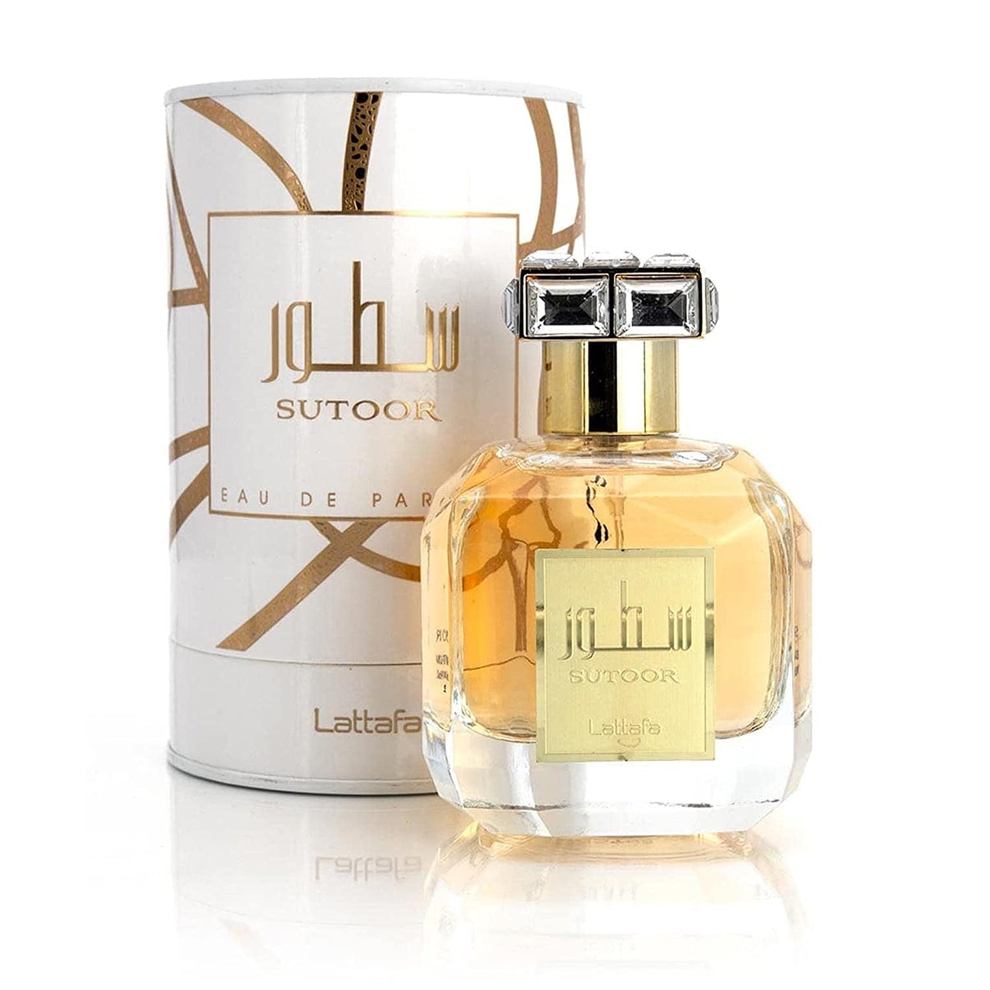 Sutoor Perfume 100ml EDP by Lattafa bottle and box