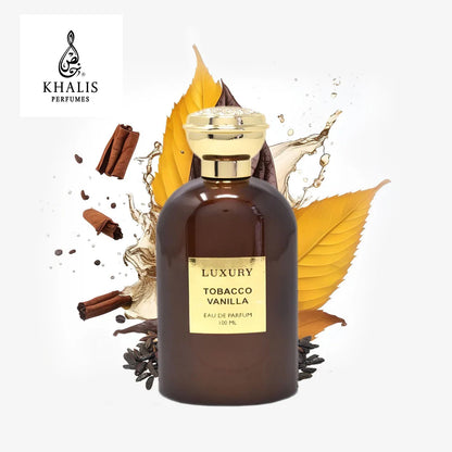 Tobacco Vanilla Edp 100ml perfume by Khalis Luxury collection notes banner