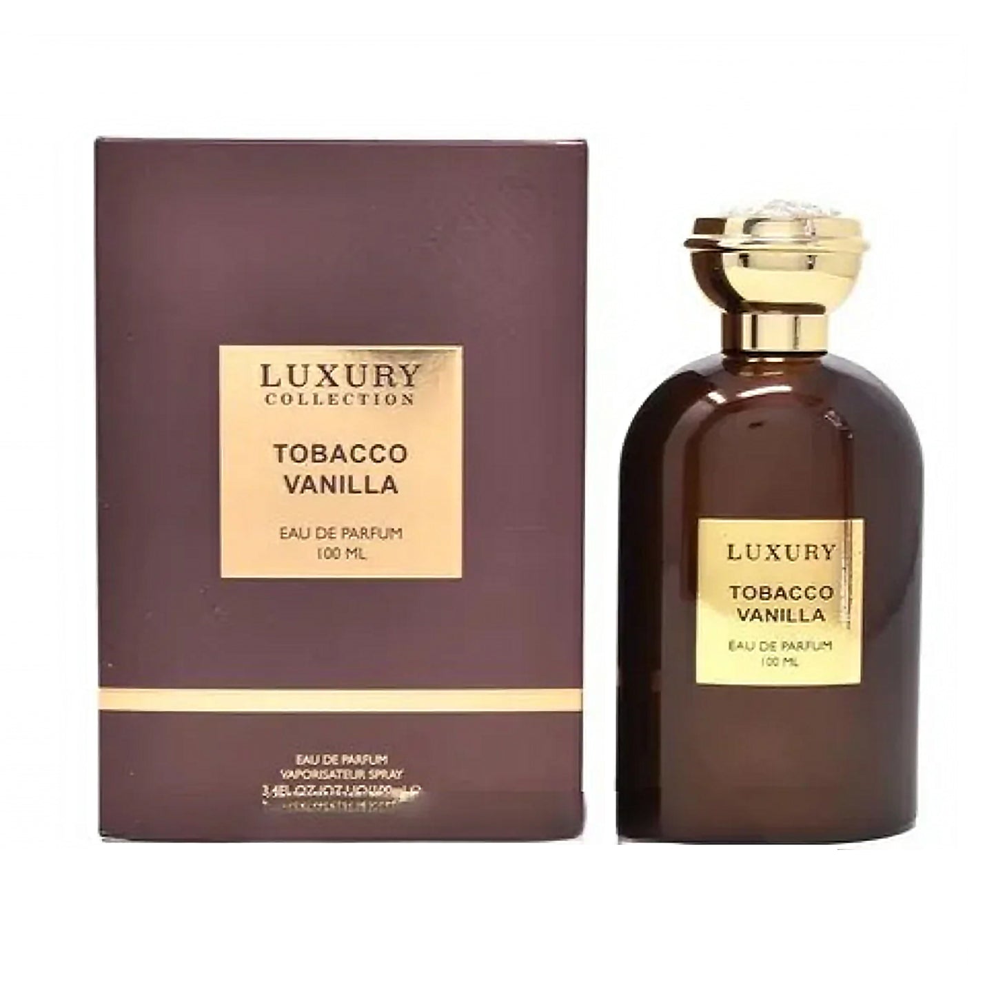 Tobacco Vanilla Edp 100ml perfume by Khalis Luxury collection bottle and box